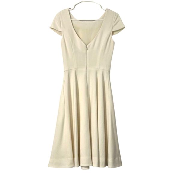 Dress the Population Livia Ivory Fit and Flare Dress Womens Small Wedding Bride - Picture 10 of 16